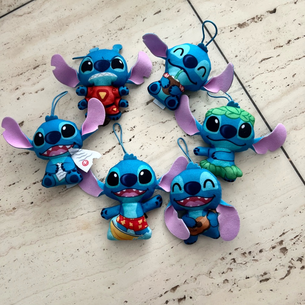 Disney Stitch Hanging Plush Toy Collection - Set of Six